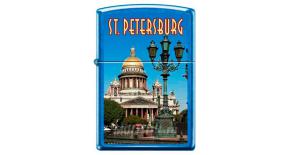 Зажигалка ZIPPO Исакиевский собор, с покрытием Brushed Chrome, латунь/сталь, серебристая, 36x12x56мм